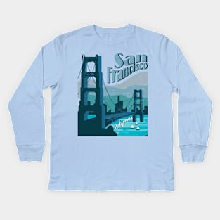 San Francisco in Blue Kids Long Sleeve T-Shirt